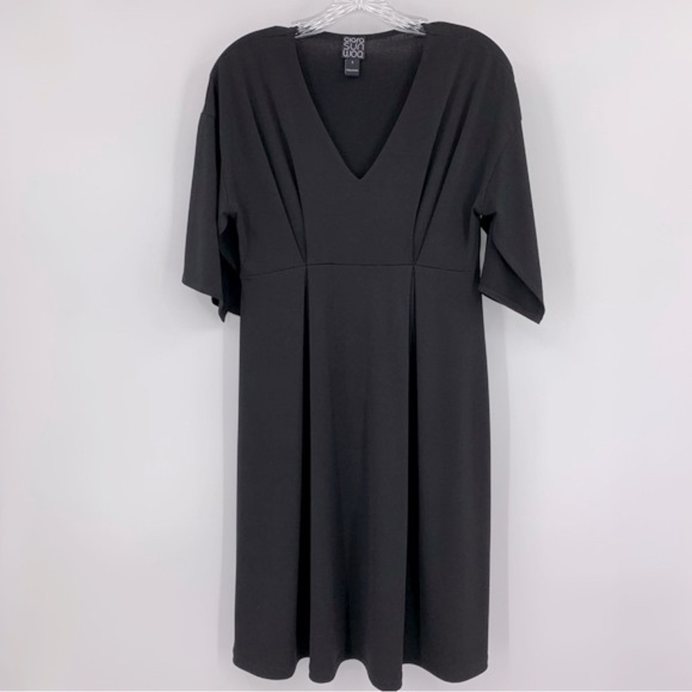 Clara Sun Woo Little Black Dress V-neck Flutter Sleeve Size S